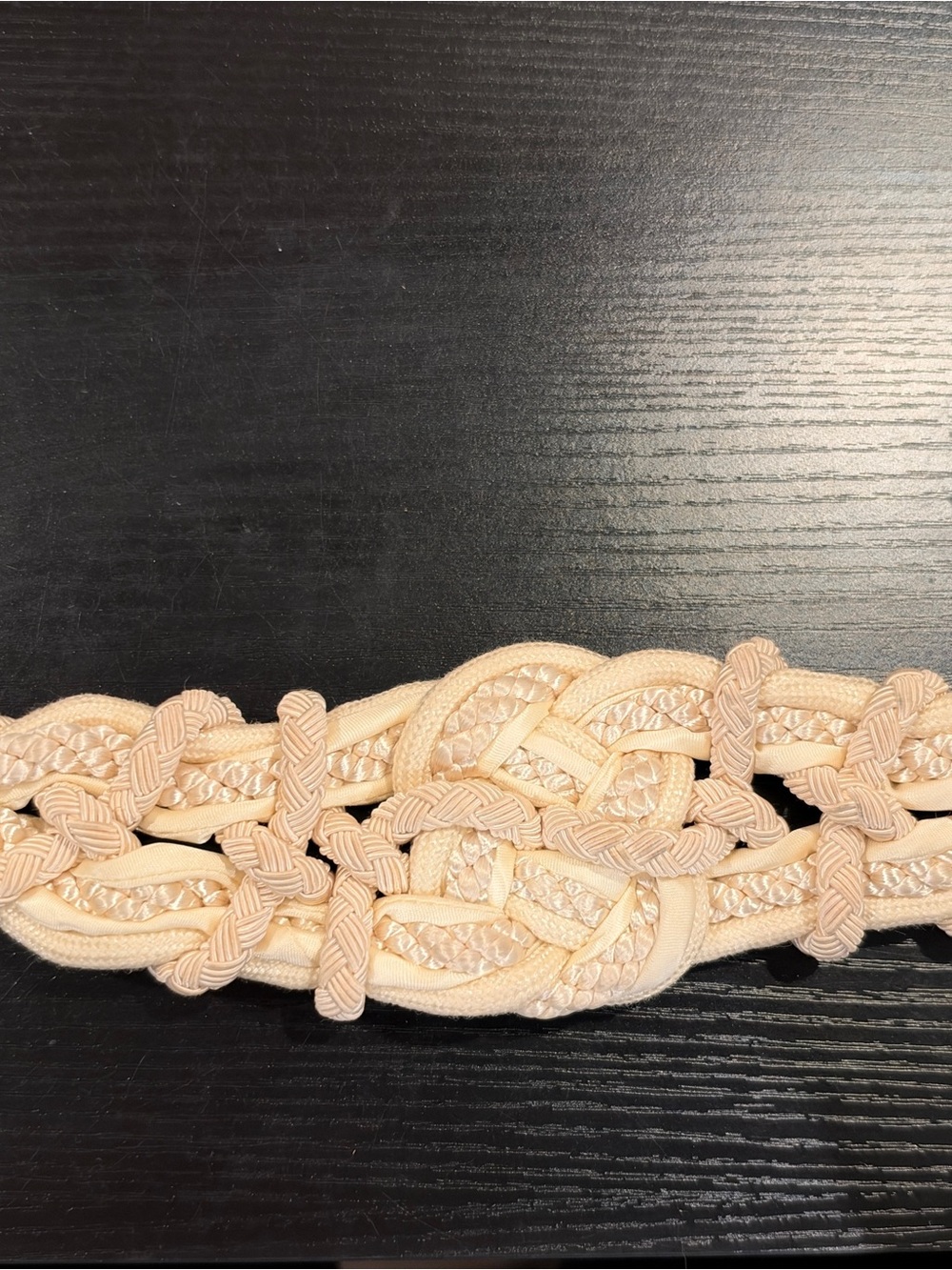 Vintage Women's Braided Knot Belt - Cream